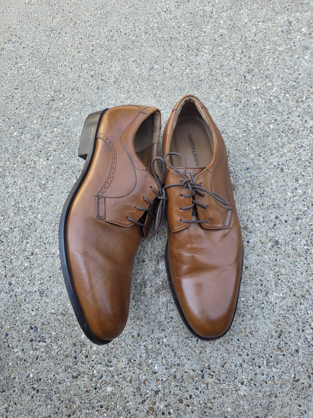 Johnson & Murphy  Brown Leather Dress Oxfords Men Size 13
